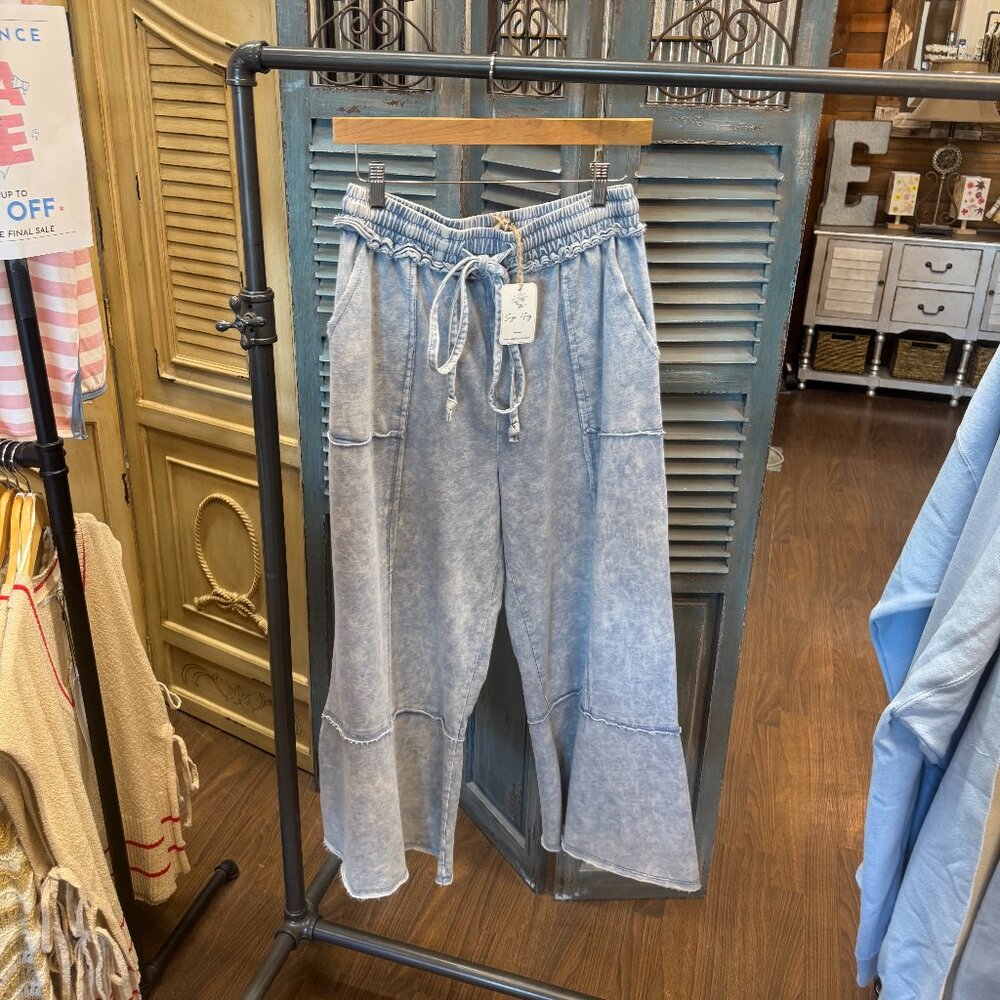 Sage + Fig Denim Mineral Washed Terry Knit Pants
